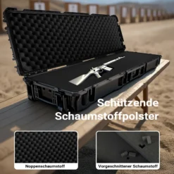 Wiltec Waffenkoffer 139,6 x 44,9 x 18,8 cm aus PP, Bogenkoffer für Bogensport und Gewehre