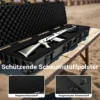 Wiltec Waffenkoffer 137,8 x 38,3 x 17,5 cm für Langwaffen, Gewehrkoffer mit Schaumstoffpolsterung und Rollen für sicheren Transport, Langwaffenkoffer mit hoher Traglast und Tragegriff