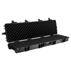 Wiltec Waffenkoffer 137,8 x 38,3 x 17,5 cm für Langwaffen, Gewehrkoffer mit Schaumstoffpolsterung und Rollen für sicheren Transport, Langwaffenkoffer mit hoher Traglast und Tragegriff
