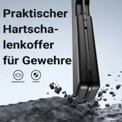 Wiltec Waffenkoffer 123,5 x 26,5 x 11 cm für Langwaffen, Gewehrkoffer mit Rasterschaumstoff für sicheren Transport, Langwaffenkoffer mit hoher Traglast und Tragegriff