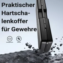 Wiltec Waffenkoffer 88 x 34 x 13,5 cm für Langwaffen, Gewehrkoffer mit Rasterschaumstoff für sicheren Transport, Langwaffenkoffer mit hoher Traglast und Tragegriff