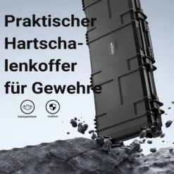 Wiltec Waffenkoffer 109,8 x 41,5 x 15,5 cm für Langwaffen, Gewehrkoffer mit Schaumstoffpolsterung für sicheren Transport, Langwaffenkoffer mit hoher Traglast und Tragegriff