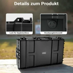 Wiltec Waffenkoffer 101,8 x 50,3 x 19 cm für Langwaffen, Gewehrkoffer mit Schaumstoffpolsterung und Rollen für sicheren Transport, Langwaffenkoffer mit hoher Traglast und Tragegriff