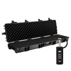 Wiltec Waffenkoffer 137,8 x 38,3 x 17,5 cm mit Kofferschloss, Koffer für Langwaffen, Gewehrkoffer mit Schaumstoffpolsterung und Rollen, Langwaffenkoffer mit hoher Traglast