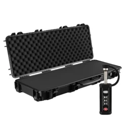 Wiltec Waffenkoffer 109,8 x 41,5 x 15,5 cm mit Kofferschloss, Koffer für Langwaffen, Gewehrkoffer mit Schaumstoffpolsterung, Langwaffenkoffer mit hoher Traglast