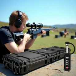 Wiltec Waffenkoffer 139,6 x 44,9 x 18,8 cm mit Kofferschloss, Langwaffenkoffer aus PP, Bogenkoffer für Bogensport und Gewehre