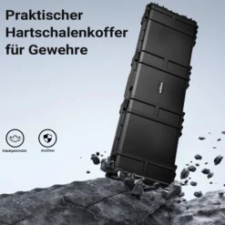 Wiltec Waffenkoffer 139,6 x 44,9 x 18,8 cm mit Kofferschloss, Langwaffenkoffer aus PP, Bogenkoffer für Bogensport und Gewehre