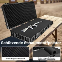 Wiltec Waffenkoffer 119 x 53 x 21 cm, wasserfester Bogenkoffer für Bogensport und Gewehre