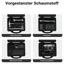 Wiltec Waffenkoffer 310 x 256 x 86 mm für Kurzwaffen, Pistolenkoffer mit Schaumstoffpolsterung für sicheren Transport, Kurzwaffenkoffer mit hoher Traglast und Tragegriff