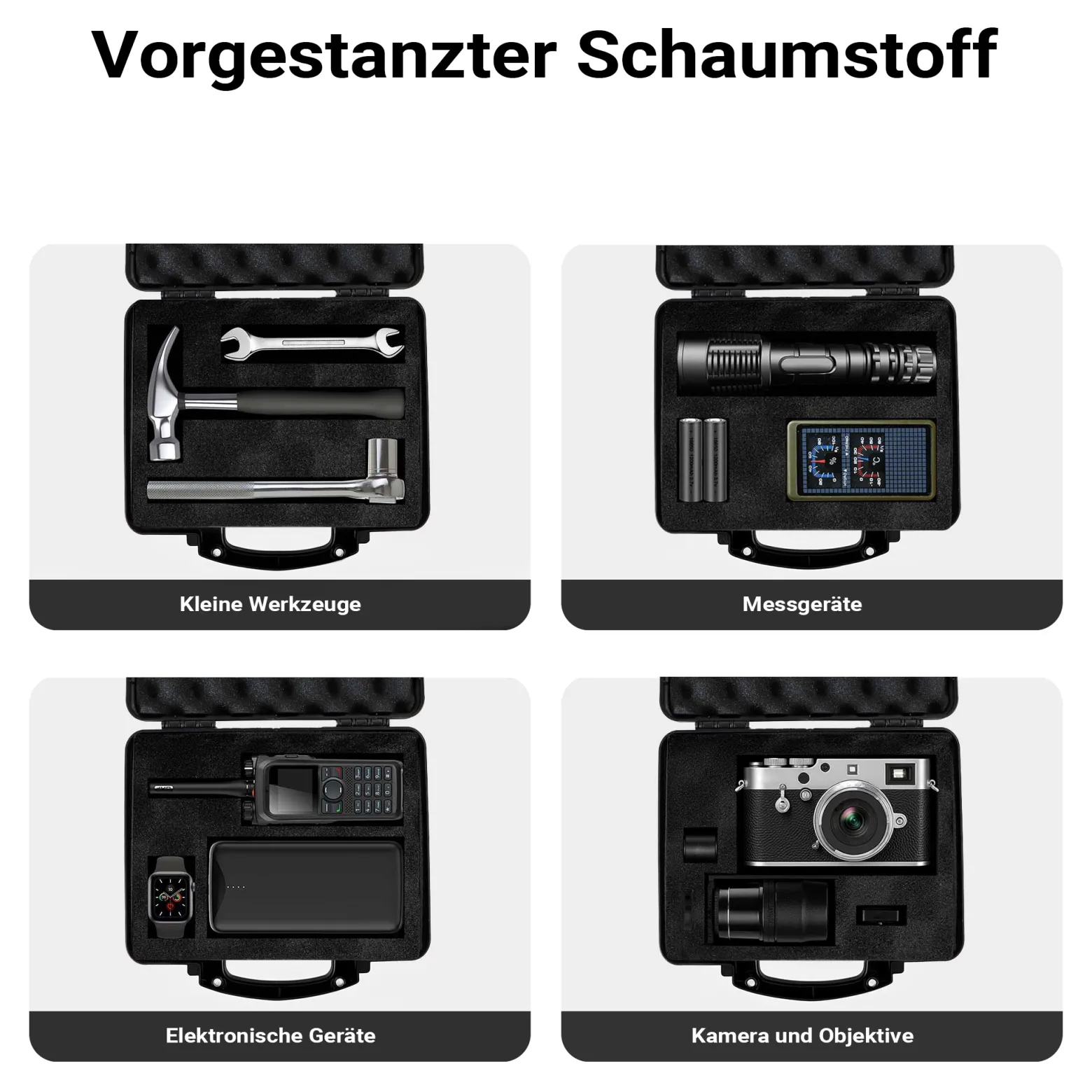 Wiltec Waffenkoffer 310 x 256 x 86 mm für Kurzwaffen, Pistolenkoffer mit Schaumstoffpolsterung für sicheren Transport, Kurzwaffenkoffer mit hoher Traglast und Tragegriff