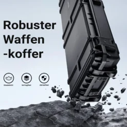 Wiltec Waffenkoffer 1510 x 486 x 180 mm für Langwaffen, Gewehrkoffer mit Schaumstoffpolsterung für sicheren Transport, Langwaffenkoffer mit Rollen und Tragegriff