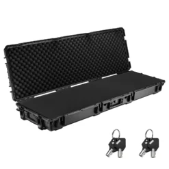 Wiltec Waffenkoffer 1510 x 486 x 180 mm für Langwaffen, Gewehrkoffer mit Schaumstoffpolsterung für sicheren Transport, Langwaffenkoffer mit Rollen und Tragegriff