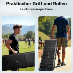 Wiltec Waffenkoffer 1510 x 486 x 180 mm für Langwaffen, Gewehrkoffer mit Schaumstoffpolsterung für sicheren Transport, Langwaffenkoffer mit Rollen und Tragegriff