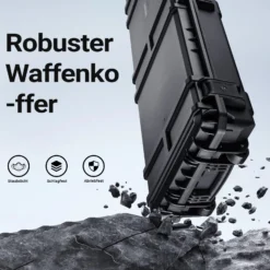 Wiltec Waffenkoffer 1060 x 466 x 173 mm für Langwaffen, Gewehrkoffer mit Schaumstoffpolsterung für sicheren Transport, Langwaffenkoffer mit Rollen und Tragegriff
