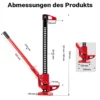 Wiltec 36‘‘ Wagenheber bis 3000 kg und max. 76 cm Hubhöhe, Offroad Farm Jack, Stockwinde für Geländewagen, SUV und ATV, Allzweckheber aus Stahl