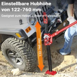 Wiltec 36‘‘ Wagenheber bis 3000 kg und max. 76 cm Hubhöhe, Offroad Farm Jack, Stockwinde für Geländewagen, SUV und ATV, Allzweckheber aus Stahl