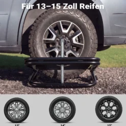 Wiltec Wagenheber für Wohnmobil bis 1360 kg, Nivellierer Wohnwagen 14“-15“ Reifen, robuster Ausgleichskeil Stahl, Auffahrkeil inkl. Schraubenschlüssel