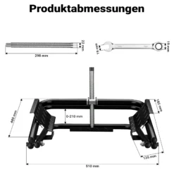 Wiltec Wagenheber für Wohnmobil bis 1360 kg, Nivellierer Wohnwagen 14“-15“ Reifen, robuster Ausgleichskeil Stahl, Auffahrkeil inkl. Schraubenschlüssel