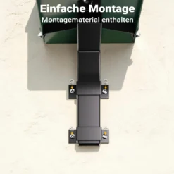 Wiltec Wandhalterung schwarz 50 x 120 x 250 mm für US Mailbox, amerikanischer Briefkasten mit Fahne, Standbriefkasten Wandhalter Stahl amerikanisches Design