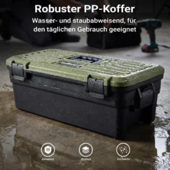 Wiltec Wartungskoffer für Waffen leer 643 x 299 x 210 mm aus Polypropylen, zweiteilige Reinigungsbox mit Gewehrhalterungen, Waffenkoffer für Waffenreinigung