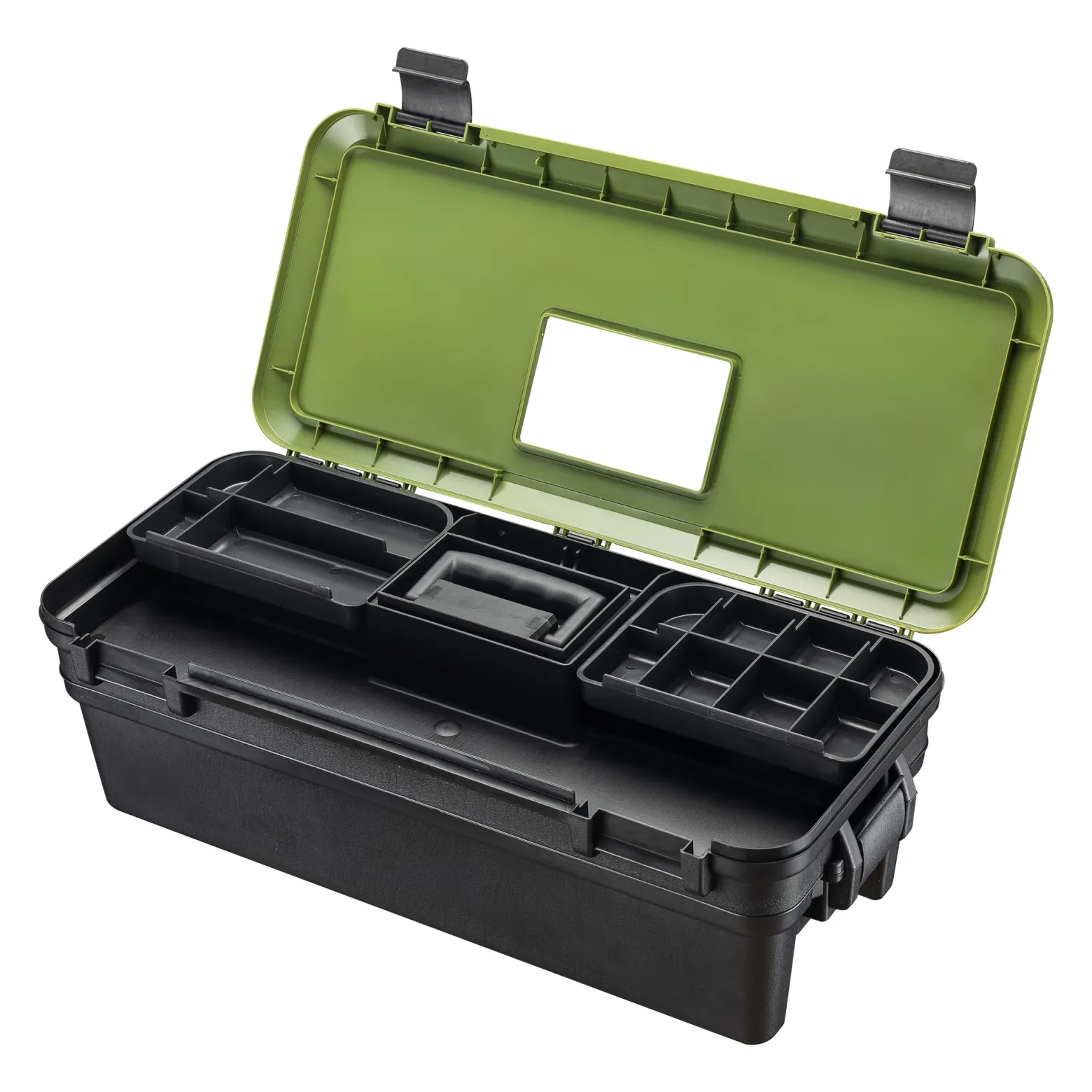Wiltec Wartungskoffer für Waffen leer 643 x 299 x 210 mm aus Polypropylen, zweiteilige Reinigungsbox mit Gewehrhalterungen, Waffenkoffer für Waffenreinigung