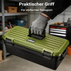 Wiltec Wartungskoffer für Waffen leer 643 x 299 x 210 mm aus Polypropylen, zweiteilige Reinigungsbox mit Gewehrhalterungen, Waffenkoffer für Waffenreinigung