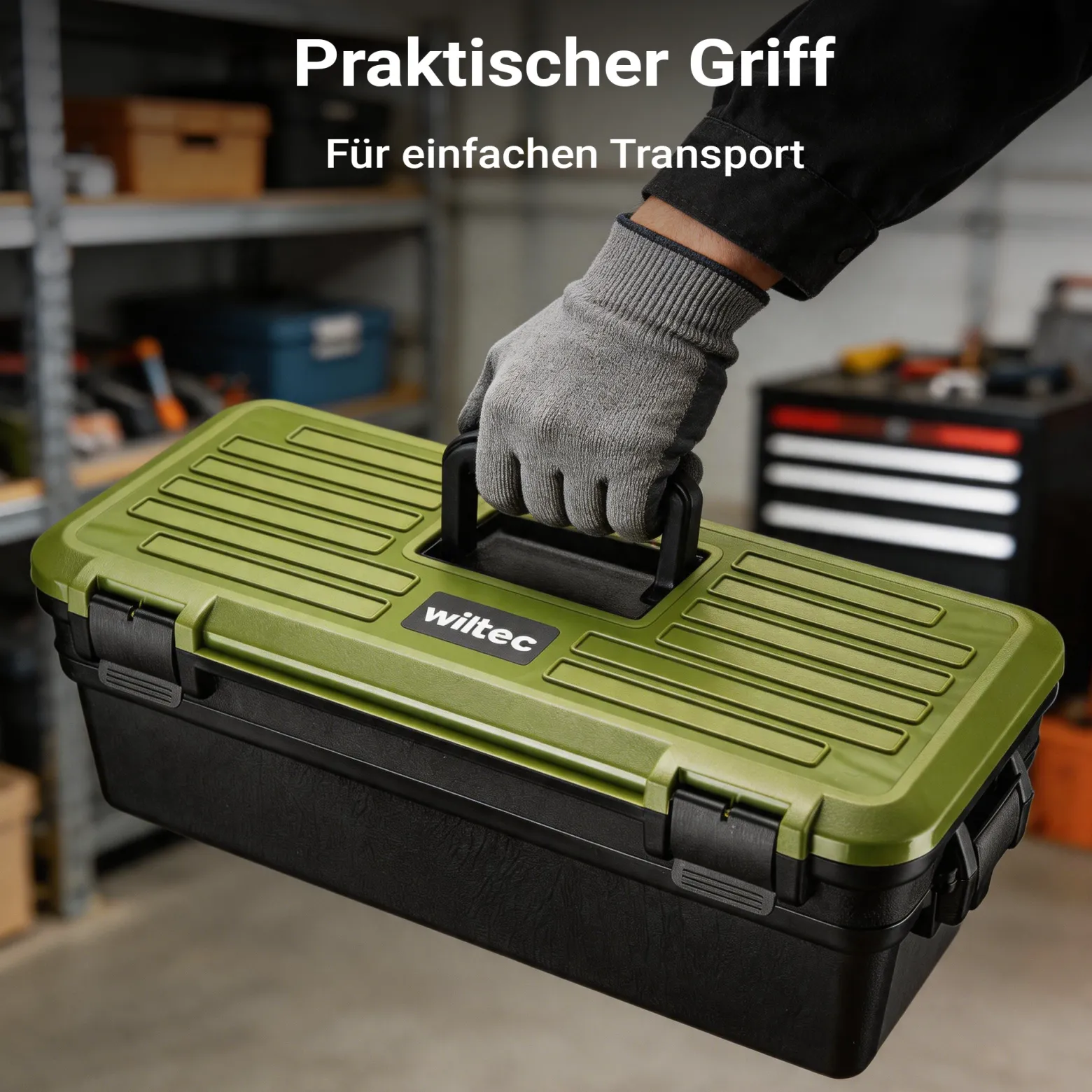 Wiltec Wartungskoffer für Waffen leer 643 x 299 x 210 mm aus Polypropylen, zweiteilige Reinigungsbox mit Gewehrhalterungen, Waffenkoffer für Waffenreinigung