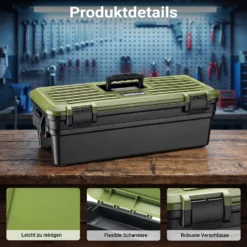 Wiltec Wartungskoffer für Waffen leer 643 x 299 x 210 mm aus Polypropylen, zweiteilige Reinigungsbox mit Gewehrhalterungen, Waffenkoffer für Waffenreinigung