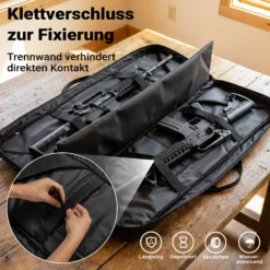 Wiltec wasserabweisende Gewehrtasche Typ 2 mit Polsterung, Gewehrfutteral mit Reißverschluss, Waffentasche mit robustem Außenmaterial
