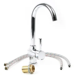 Wiltec Wasserhahn für Küchenarmatur um 360° drehbar, verchromt mit 16,41mm Anschluss (3/8")