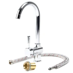 Wiltec Wasserhahn für Küchenarmatur um 360° drehbar, verchromt mit 16,41mm Anschluss (3/8