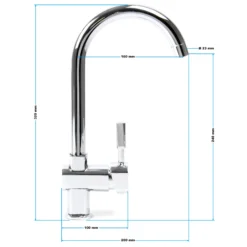 Wiltec Wasserhahn für Küchenarmatur um 360° drehbar, verchromt mit 16,41mm Anschluss (3/8