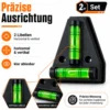 Wiltec Wasserwaage magnetisch 2 Stück Kreuzwasserwaage aus ABS mit Magnetrückseite mit je 2 Libellen, Magnetwasserwaage für Wohnmobil, Haushalt und Bau