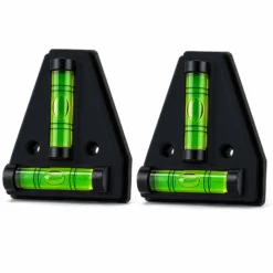 Wiltec Wasserwaage magnetisch 2 Stück Kreuzwasserwaage aus ABS mit Magnetrückseite mit je 2 Libellen, Magnetwasserwaage für Wohnmobil, Haushalt und Bau