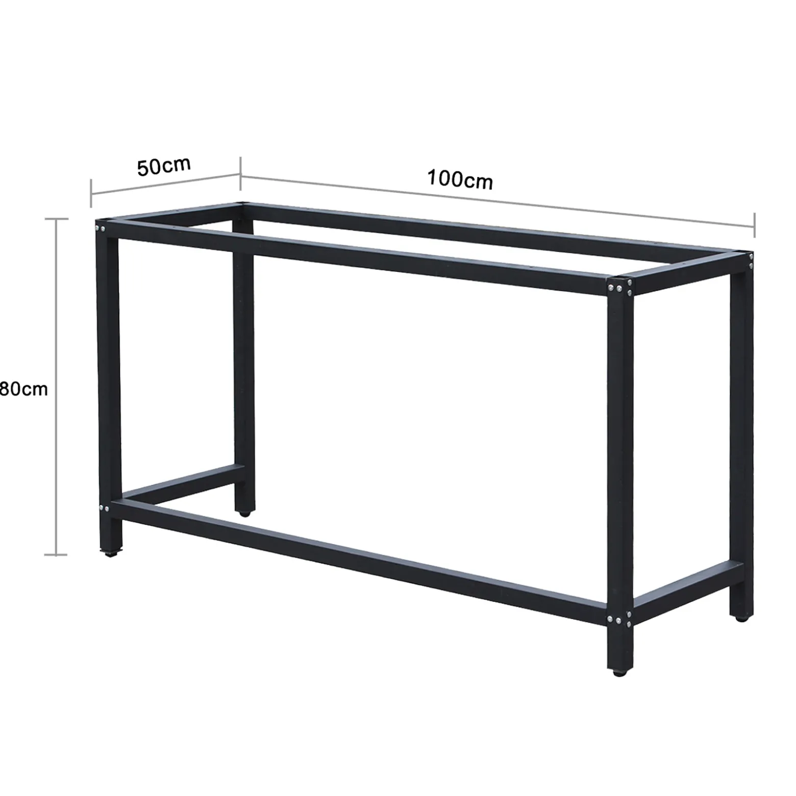 Wiltec Werkbankgestell 100 x 50 x 80 cm, Tischgestell belastbar bis 250 kg, Werkbank Untergestell mit höhenverstellbaren Füßen bis 83,5 cm