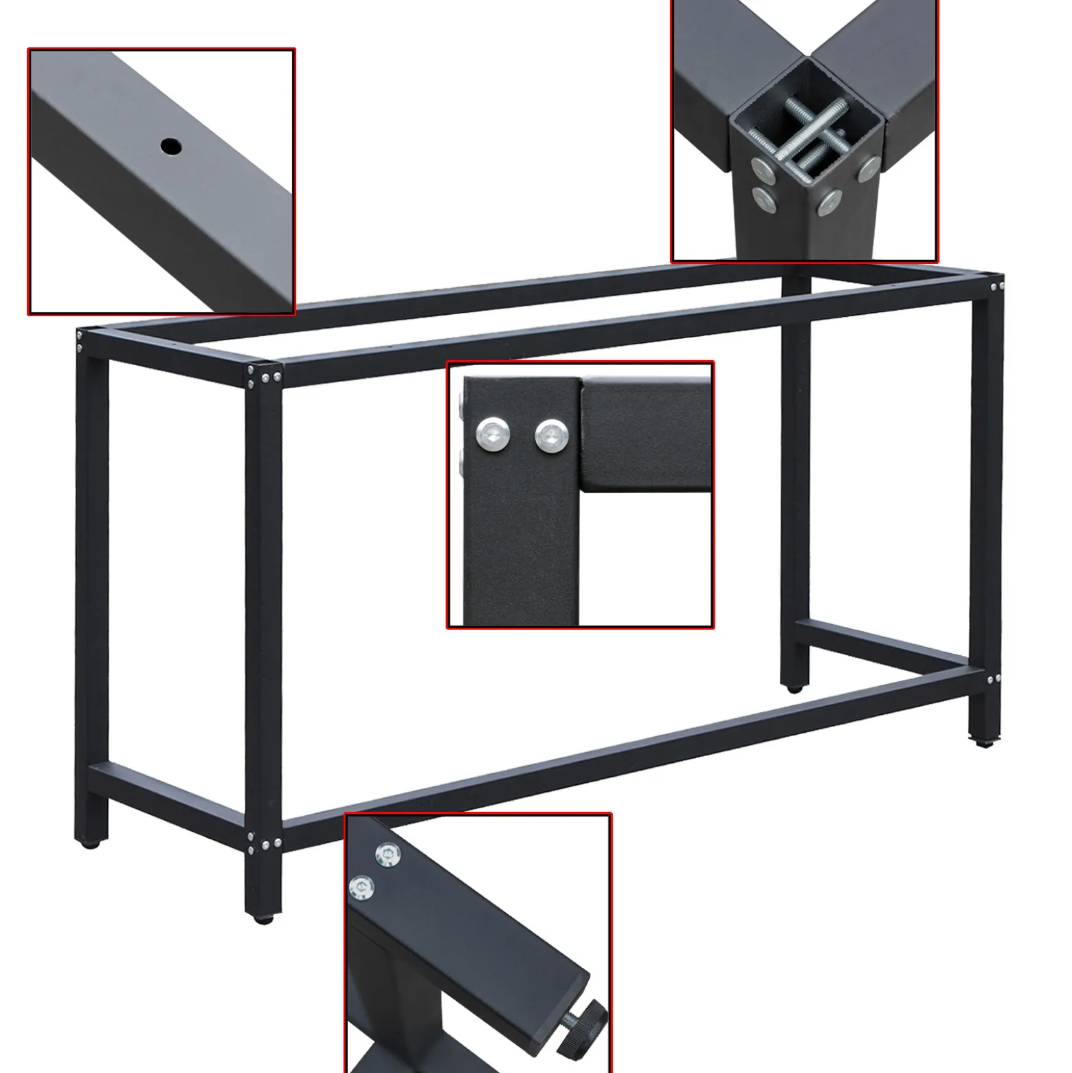 Wiltec Werkbankgestell 100 x 50 x 80 cm, Tischgestell belastbar bis 250 kg, Werkbank Untergestell mit höhenverstellbaren Füßen bis 83,5 cm