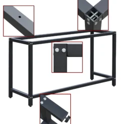 Wiltec Werkbankgestell 150 x 50 x 80 cm, Tischgestell belastbar bis 250 kg, Werkbank Untergestell mit höhenverstellbaren Füßen bis 83,5 cm