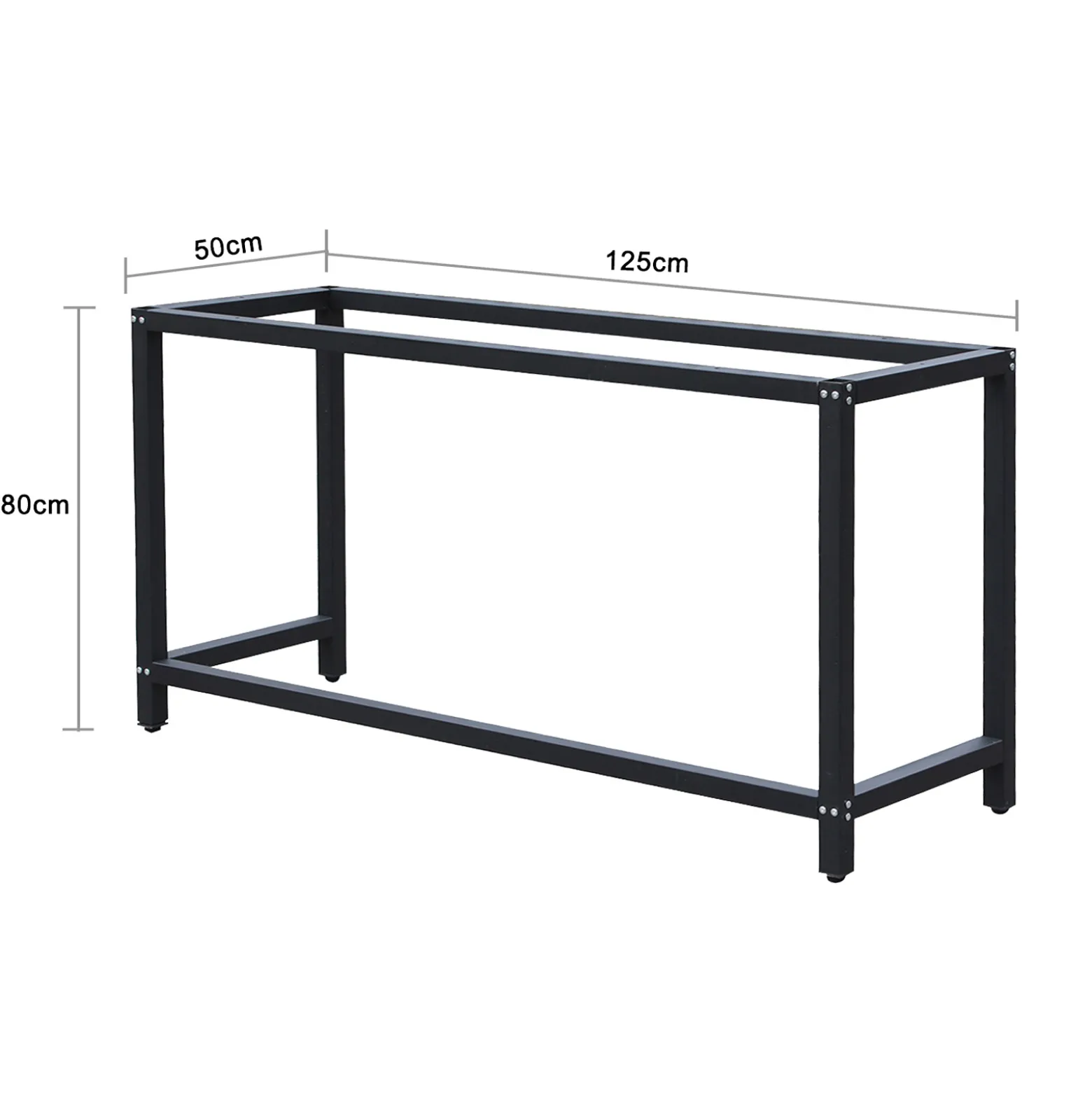 Wiltec Werkbankgestell 125 x 50 x 80 cm, Tischgestell belastbar bis 250 kg, Werkbank Untergestell mit höhenverstellbaren Füßen bis 83,5 cm
