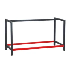 Wiltec Werkbank Gestell 150 x 57 x 81 cm aus Stahl, Werkbankgestell in Anthrazit Rot, Tischgestell max. 200 kg als Werkbank, Arbeitstisch & Sideboard