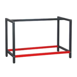 Wiltec Werkbank Gestell 125 x 57 x 81 cm aus Stahl, Werkbankgestell in Anthrazit Rot, Tischgestell max. 200 kg als Werkbank, Arbeitstisch & Sideboard