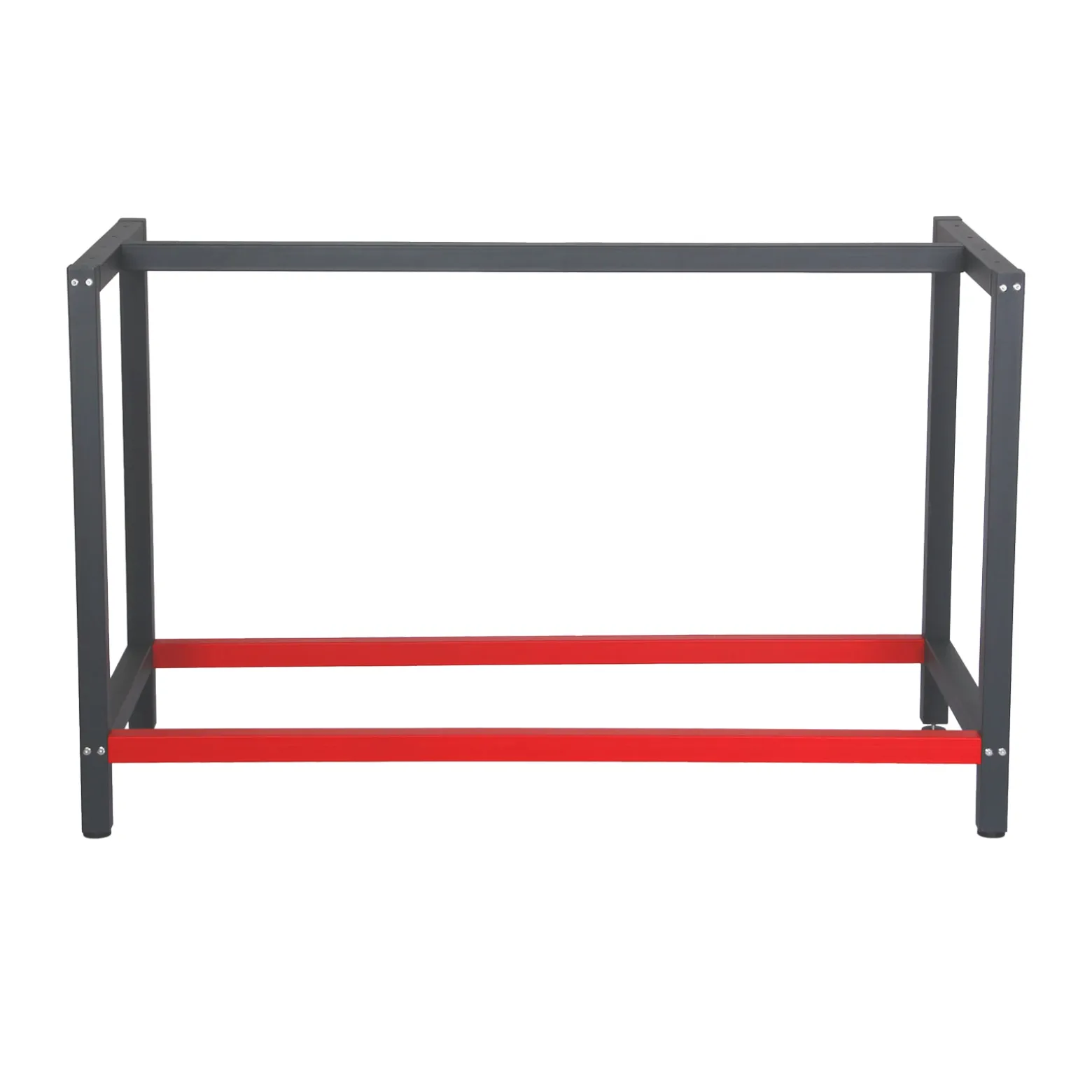 Wiltec Werkbank Gestell 125 x 57 x 81 cm aus Stahl, Werkbankgestell in Anthrazit Rot, Tischgestell max. 200 kg als Werkbank, Arbeitstisch & Sideboard