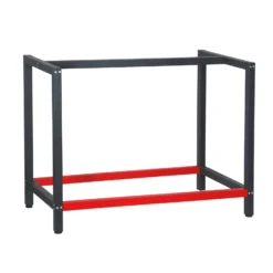 Wiltec Werkbank Gestell 100 x 57 x 81 cm aus Stahl, Werkbankgestell in Anthrazit Rot, Tischgestell max. 200 kg als Werkbank, Arbeitstisch & Sideboard