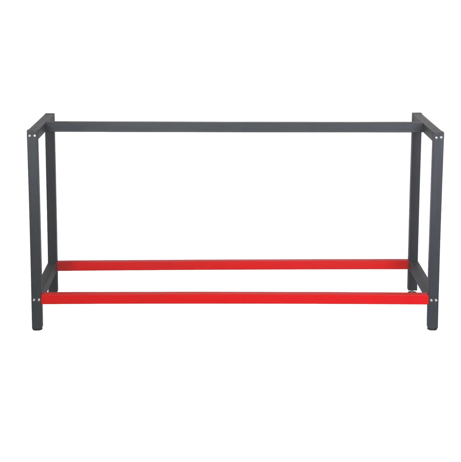 Wiltec Werkbank Gestell 175 x 57 x 81 cm aus Stahl, Werkbankgestell in Anthrazit Rot, Tischgestell max. 200 kg als Werkbank, Arbeitstisch & Sideboard