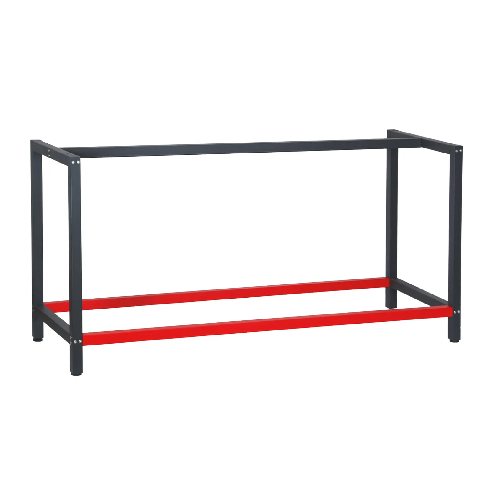Wiltec Werkbank Gestell 175 x 57 x 81 cm aus Stahl, Werkbankgestell in Anthrazit Rot, Tischgestell max. 200 kg als Werkbank, Arbeitstisch & Sideboard