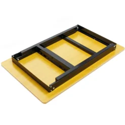 Wiltec Werkbank 100 x 60 x 76 cm klappbar, Werktisch faltbar, linierter Arbeitstisch bis 150 kg belastbar, Werkstatteinrichtung aus Stahl und Holz
