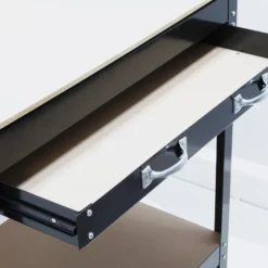 Wiltec Werkbank 800 x 500 x 1400 mm mit Lochwand, Werkzeugbank mit Stahlrahmen, Arbeitstisch mit Arbeitsplatte aus MDF, Hobelbank mit Aufhängehaken
