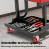 Wiltec Werkstatthocker mit Ablagefläche 37,5x36x38,5cm mit Rollen Werkstattwagen Werkzeugwagen Werkstatt-Rollsitz Werkstattsitz fahrbar