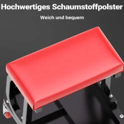 Wiltec Werkstatthocker mit Ablagefläche 37,5x36x38,5cm mit Rollen Werkstattwagen Werkzeugwagen Werkstatt-Rollsitz Werkstattsitz fahrbar