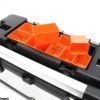 Wiltec Werkzeugkasten 50,5x23,5x25,5 cm aus Edelstahl, Universal Werkzeugkoffer mit Kunststoff-Rahmen, Werkzeugträger und Handgriff, Profi-Werkzeugkiste
