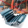 Wiltec Werkzeugkiste 420x200x250mm aus Stahl mit 7 Fächern, beständiger Werkzeugkasten mit Handgriff, Werkzeugbox